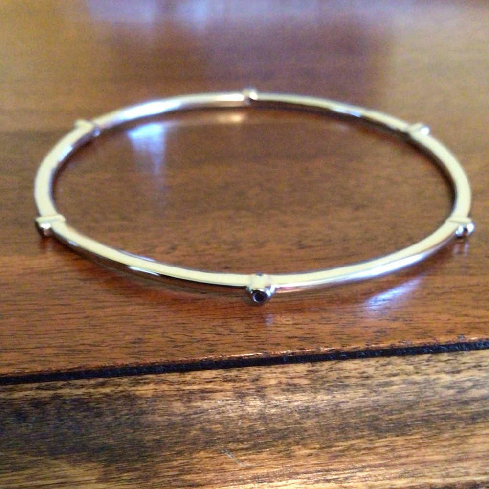 Sterling Silver Black Diamond Bangle Bracelet